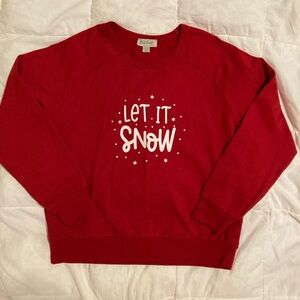 Charlie Paige Red Christmas Sweater Top Women’s S/M - New - Let it Snow